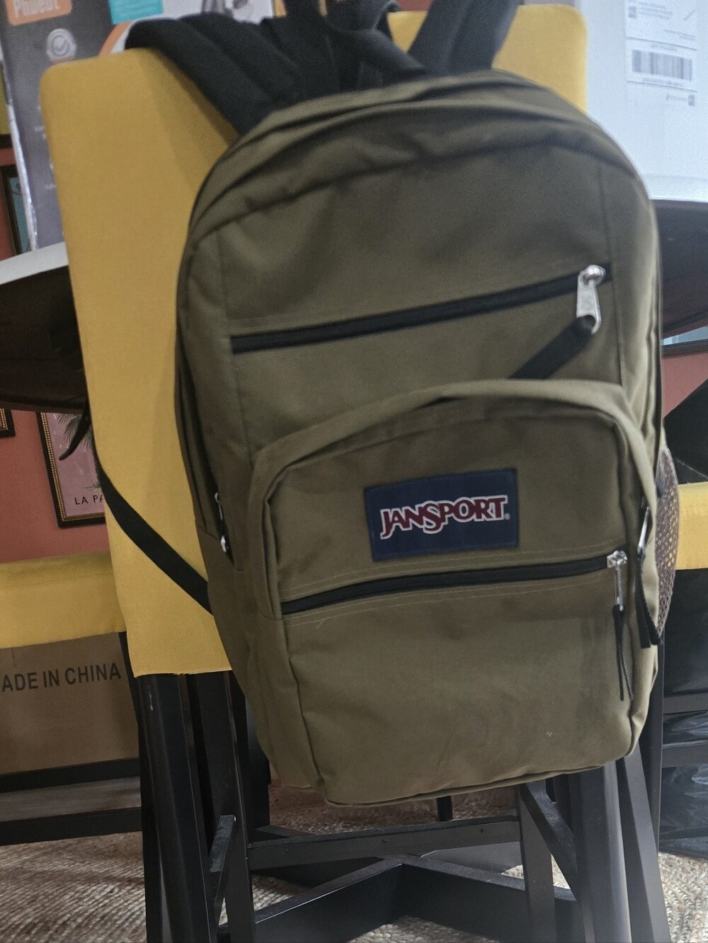 Jansport XL Olive Green Classic Backpack with Front Pockets - Picture 7 of 7
